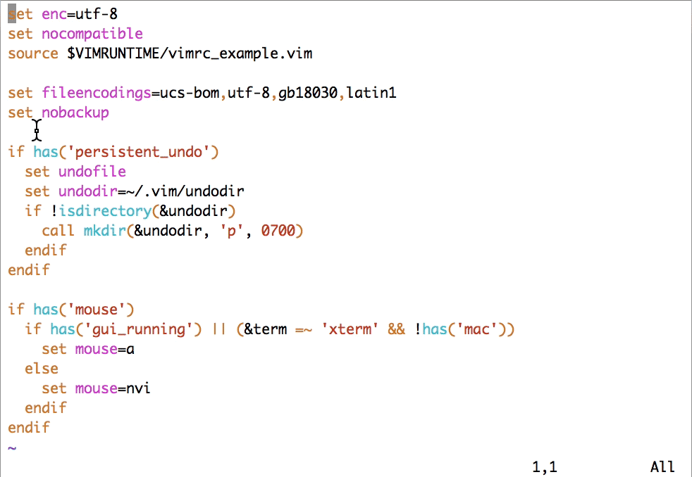 可视模式的选取和按“:”后的选取 Fig2.6